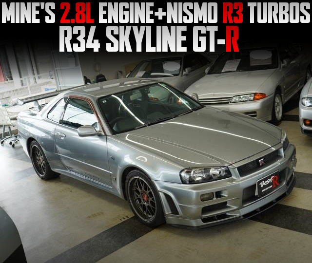 MINE'S 2.8L ENGINE With NISMO R3 TURBOS, in the R34 SKYLINE GT-R.