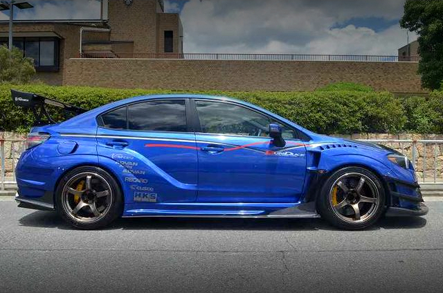 Side exterior of ORIGINAL RUNDUCE DEMO CAR VAB SUBARU WRX STI.