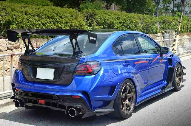 Rear exterior of ORIGINAL RUNDUCE DEMO CAR VAB SUBARU WRX STI.