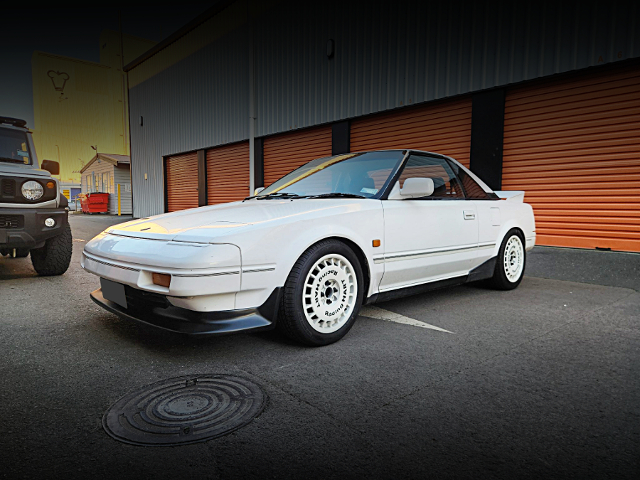 Front exterior of Twin-charged AW11 TOYOTA MR2.
