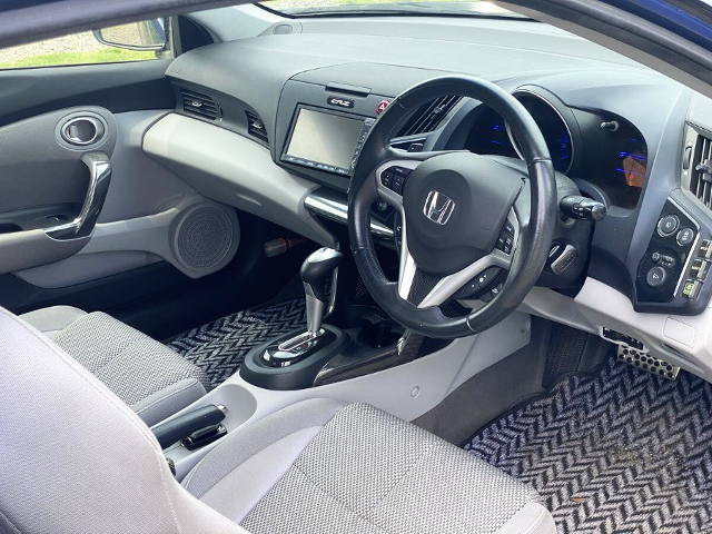 Front interior of HONDA CR-Z with PICKUP TRUCK CONVERSION.