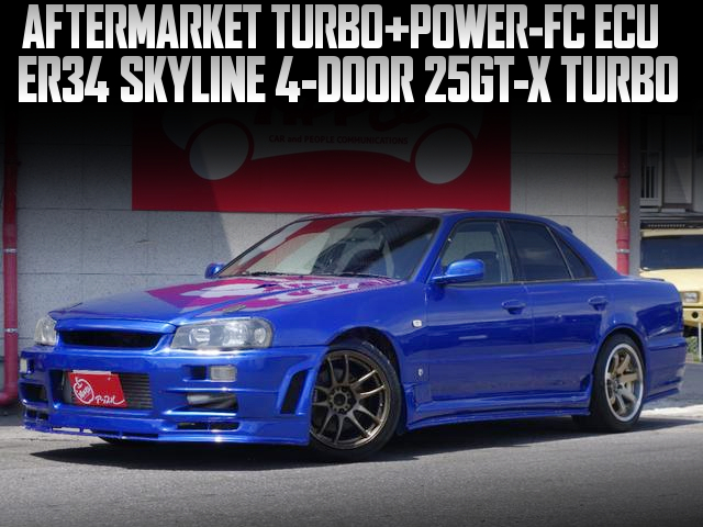 AFTERMARKET TURBO and POWER-FC ECU in the ER34 SKYLINE 4-DOOR 25GT-X TURBO.