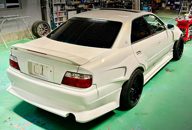 Rear exterior of KAZAMA AUTO WIDEBODY GX100 TOYOTA CHASER.