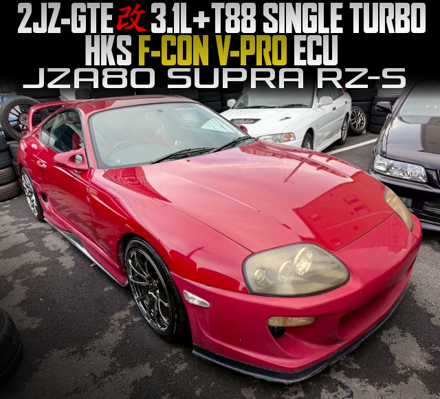 2JZ-GTE 3.1L With T88 SINGLE TURBO and HKS F-CON V-PRO ECU, in the JZA80 SUPRA RZ-S.