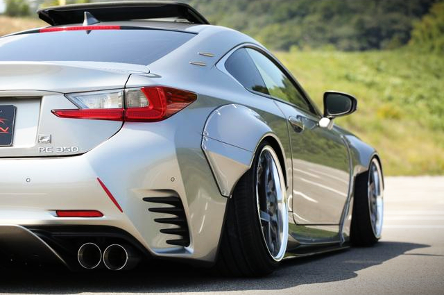 Rear side exterior of ROCKET BUNNY WIDEBODY GSC10 LEXUS RC350 F SPORT.