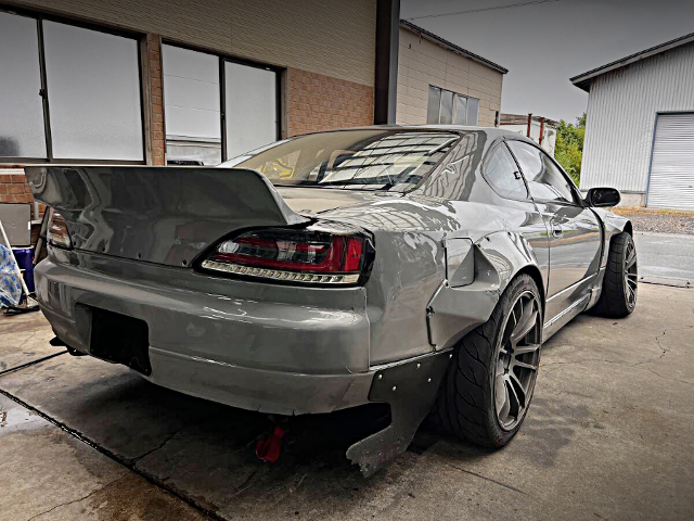 Rear exterior of ROCKET BUNNY WIDEBODY S15 SILVIA.