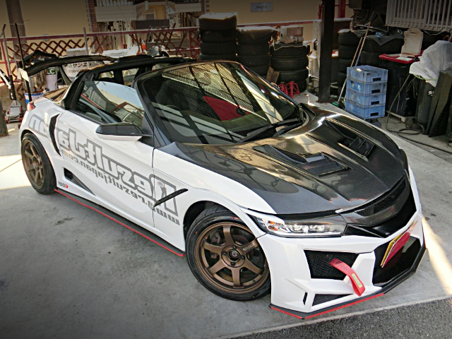 Front exterior of RESULT JAPAN DEMO CAR Styled JW5 HONDA S660 BATA.