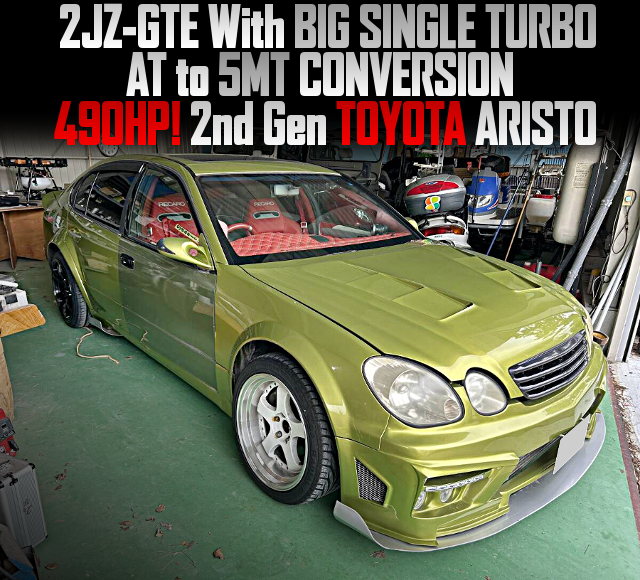 2JZ-GTE With BIG SINGLE TURBO at 490HP, AT to 5MT CONVERSION, in the 2nd Gen TOYOTA ARISTO.