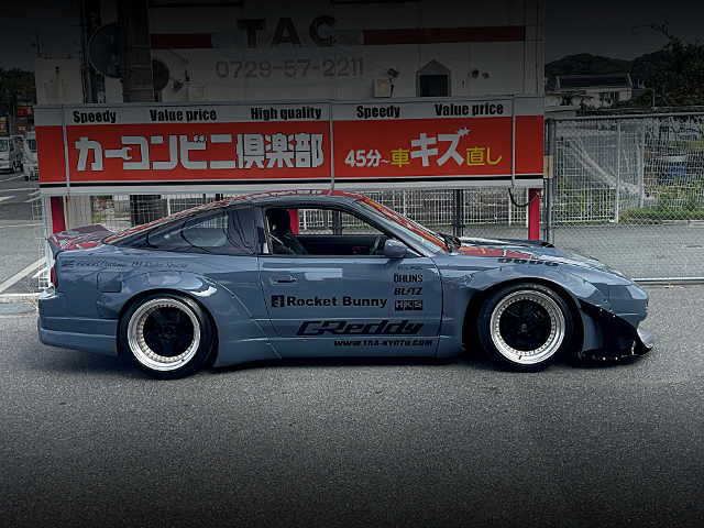 Right Side exterior of ROCKET BUNNY WIDEBODY RPS13 180SX TYPE-X.