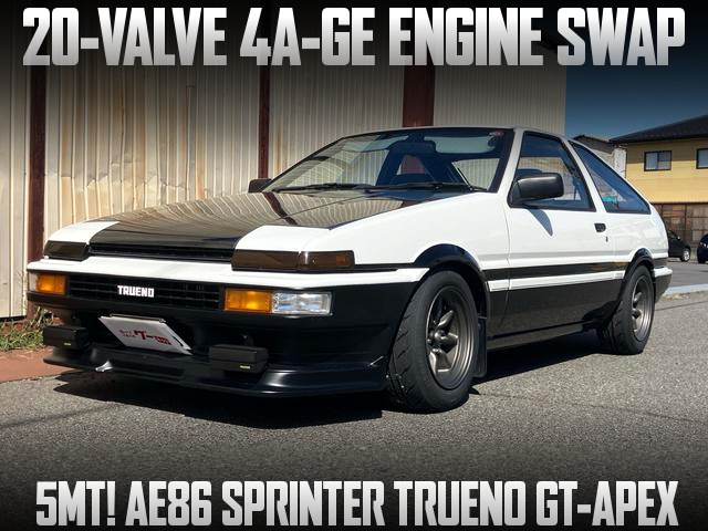 20-VALVE 4A-GE ENGINE swapped AE86 SPRINTER TRUENO GT-APEX of 5MT.