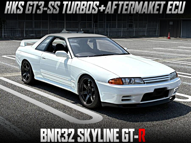 HKS GT3-SS TURBOS and AFTERMAKET ECU in the BNR32 SKYLINE GT-R.