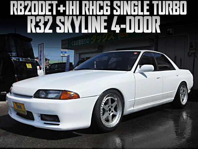 RB20DET with IHI RHC6 SINGLE TURBO in the R32 SKYLINE 4-DOOR.