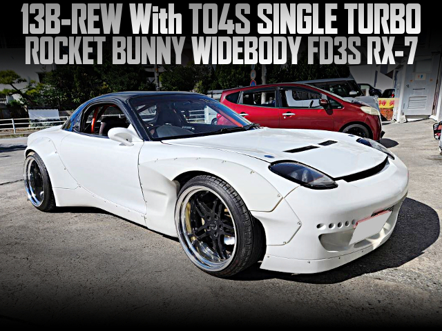 13B-REW With TO4S SINGLE TURBO in the ROCKET BUNNY WIDEBODY FD3S RX-7.