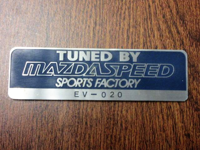 MAZDASPEED Plate.