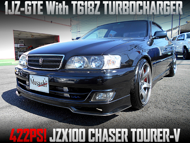 1JZ-GTE With T618Z TURBOCHARGER at 422PS, in the JZX100 CHASER TOURER-V.