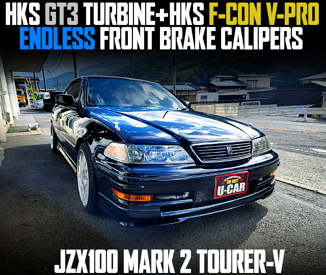 HKS GT3 TURBINE and HKS F-CON V-PRO, ENDLESS FRONT BRAKE CALIPERS, in the JZX100 MARK 2 TOURER-V.