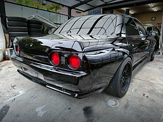 Rear exterior of GT-R Faced R32 SKYLINE 4-DOOR.