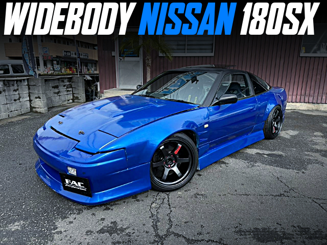 Blue painted WIDEBODY NISSAN 180SX.