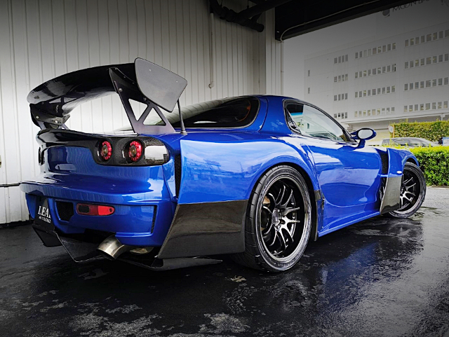 Rear exterior of RE-AMEMIYA WIDEBODY FD3S RX-7.