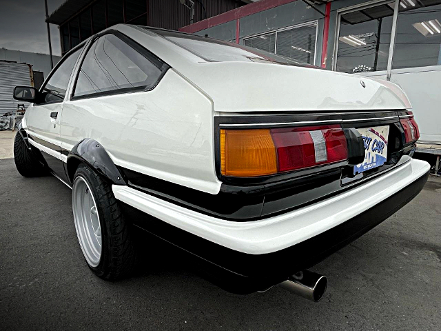 Rear exterior of AE86 COROLLA LEVIN GT-APEX With LEFT HAND DRIVE CONVERSION.