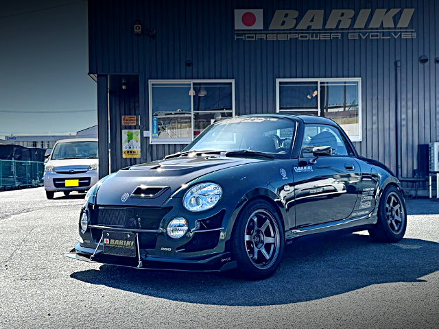 Front exterior of BARIKI DEMO CAR L880K COPEN ACTIVE TOP.