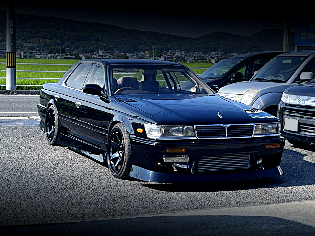 Front exterior of Drift Spec Modified HC33 NISSAN LAUREL.