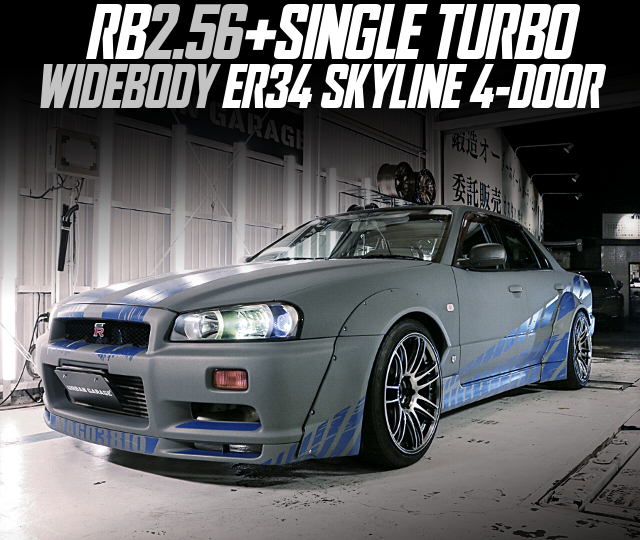 RB2.56 With SINGLE TURBO in the WIDEBODY ER34 SKYLINE 4-DOOR.
