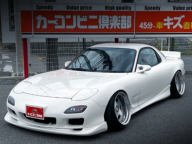 Front exterior of DEMON CAMBERS and WIDEBODY FD3S RX-7 TYPE-R.