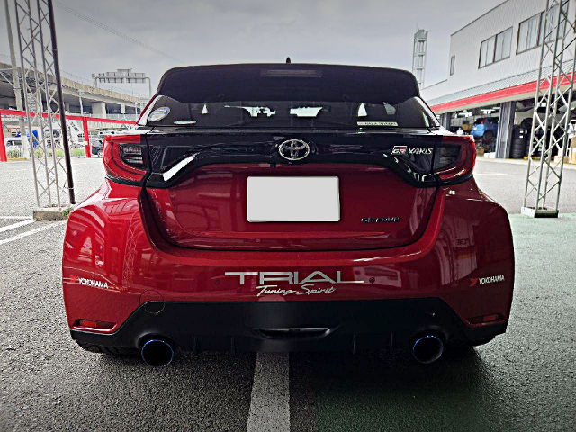 Rear exterior of TRIAL DEMO CAR GXPA16 GR YARIS FIRST EDITION.