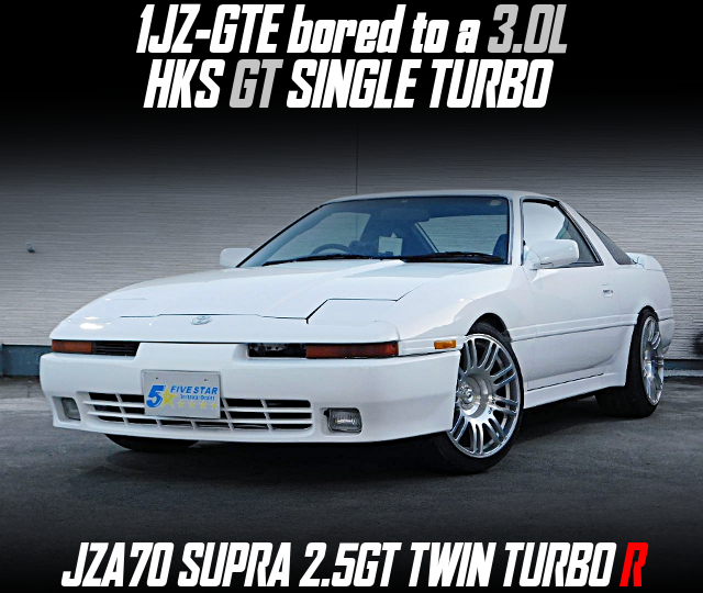 1JZ-GTE bored to a 3.0L, and HKS GT SINGLE TURBO, in the JZA70 SUPRA 2.5GT TWIN TURBO R.