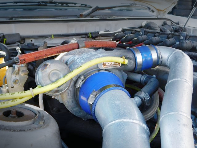 HKS GT-PRO turbocharger on 1JZ-GTE engine.