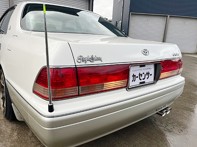 Rear car bumper corner pole.