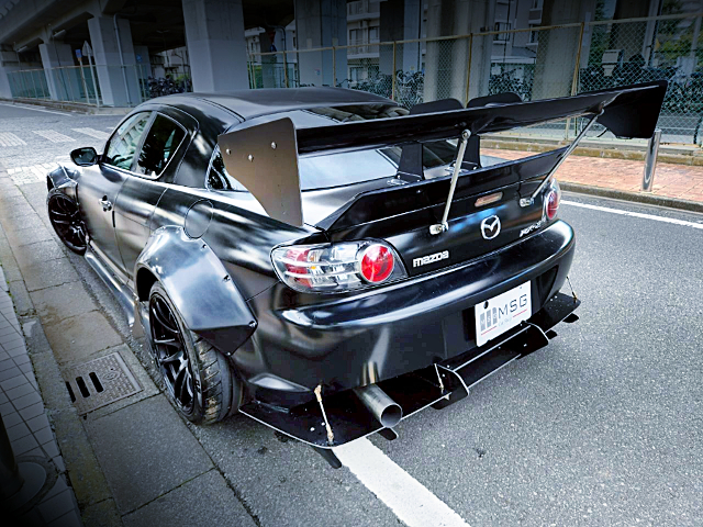 Rear exterior of ROCKET BUNNY WIDEBODY SE3P RX-8.
