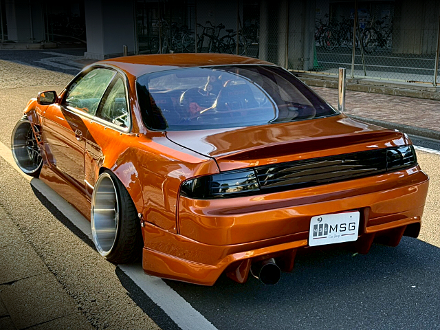 Rear exterior of S14 NISSAN SILVIA K'S With WIDEBODY and 326POWER RIMS.