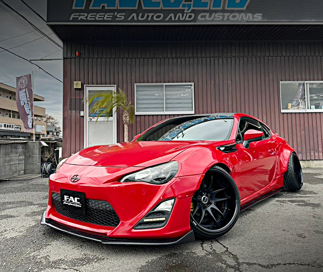 Front exterior of ROCKET BUNNY WIDEBODY ZN6 TOYOTA 86 G.