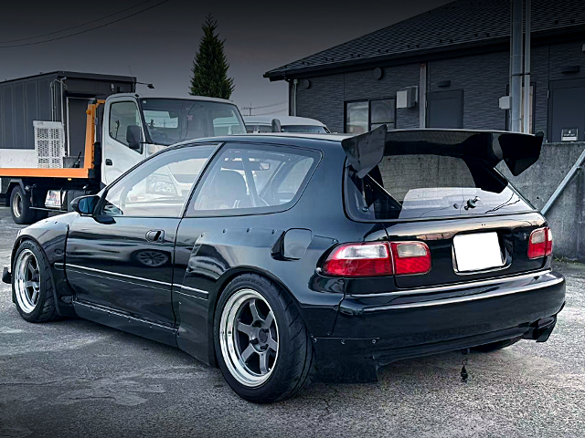 Rear exterior of PANDEM WIDEBODY EG6 CIVIC SiR.