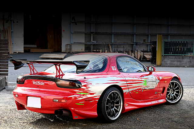 Rear exterior of Modified FD3S MAZDA RX-7 TYPE-RS.