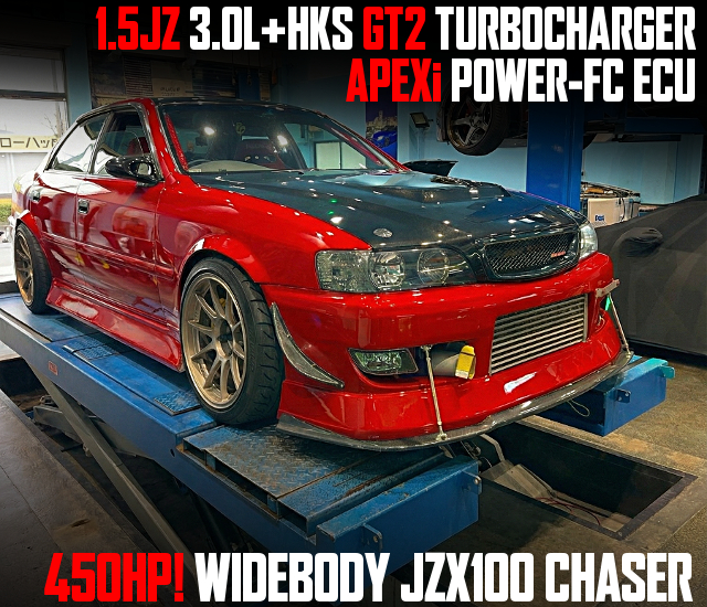 1.5JZ 3.0L With HKS GT2 TURBOCHARGER and APEXi POWER-FC ECU, in the WIDEBODY JZX100 CHASER.