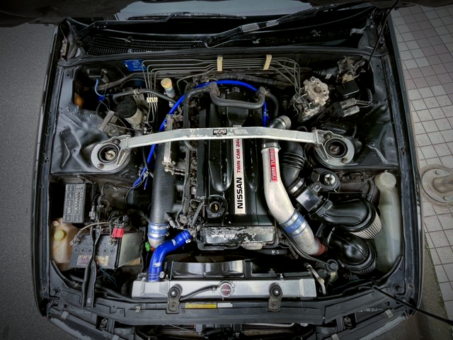 RB26 2600cc twin turbo engine.