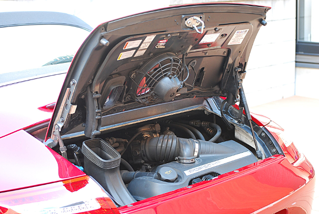 engine room of RWB WIDEBODY Porsche 997 Cabriolet Carrera 4 Tiptronic S.