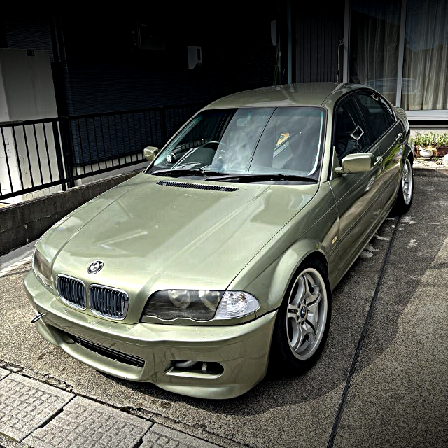 Front exterior of E46 BMW 318i.