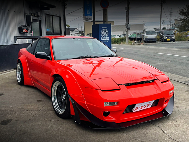Front exterior of ROCKET BUNNY WIDEBODY 180SX.