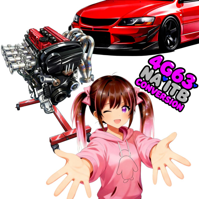 4G63改 NA 4連スロットル仕様 (ITB) × ピンクちゃん！ 秋葉原自動車
