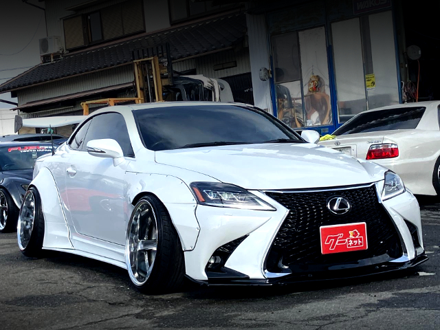 Front exterior of RocketBunny With LEXON WIDEBODY GSE20 LEXUS IS250C VERSION L.