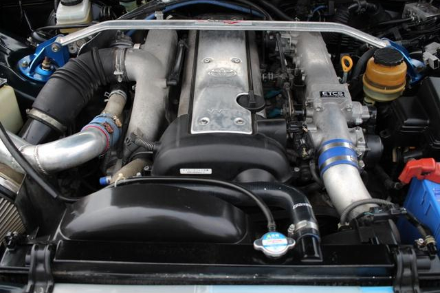 VVT-i 1JZ-GTE turbo engine With TRUST T518Z turbine kit.