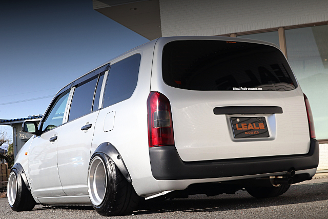 Rear exterior of NCP51V PROBOX VAN 1.5 DX COMFORT PACKAGE.