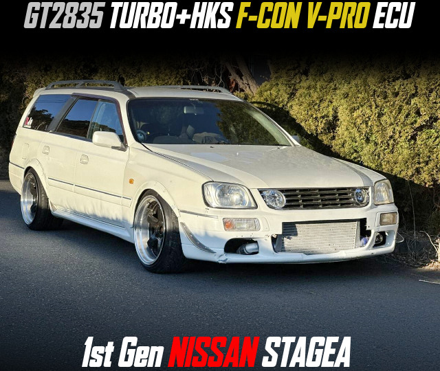 GT2835 TURBO and HKS F-CON V-PRO ECU in the 1st Gen NISSAN STAGEA.