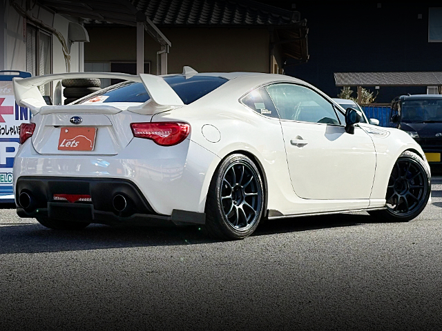 Rear exterior of LEFT-HAND DRIVE 1st Gen SUBARU BRZ.