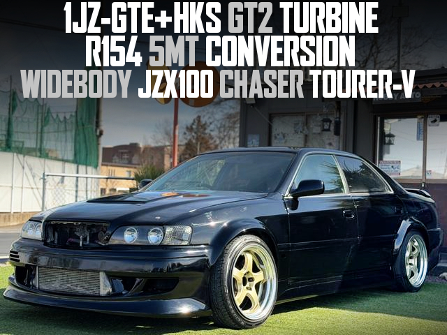 1JZ-GTE With HKS GT2 TURBINE, R154 5MT CONVERSION, in the WIDEBODY JZX100 CHASER TOURER-V.