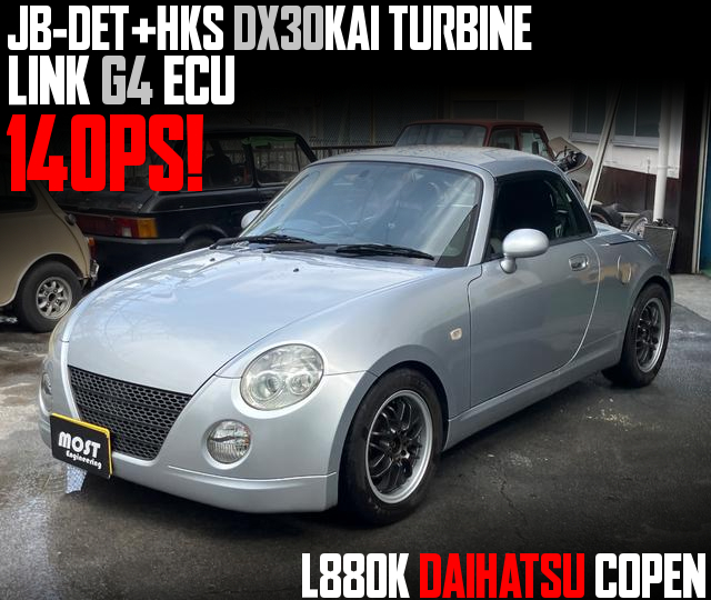 JB-DET With HKS DX30KAI TURBINE and LINK G4 ECU, at 140PS in the L880K DAIHATSU COPEN.